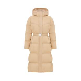 李宁正品1990女子防泼水防风时尚百搭长款鹅绒连帽羽绒服AYMV046