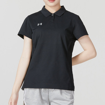 UA/安德玛正品2025新款女士翻领运动舒适短袖POLO衫23500510-001