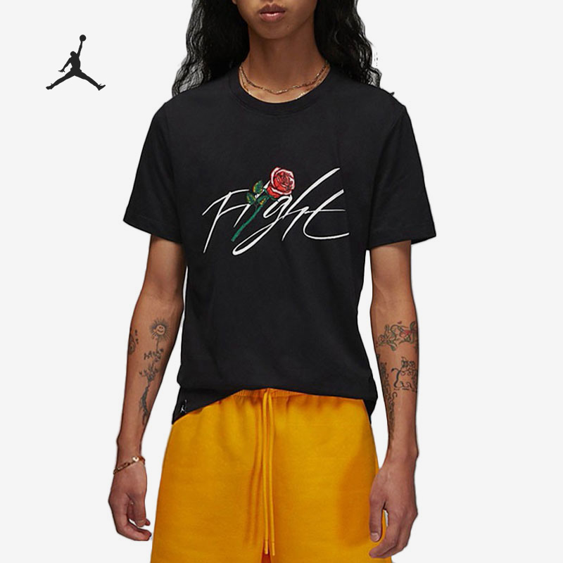 Nike/耐克正品Air Jordan男子休闲玫瑰印花短袖T恤DQ7391-010