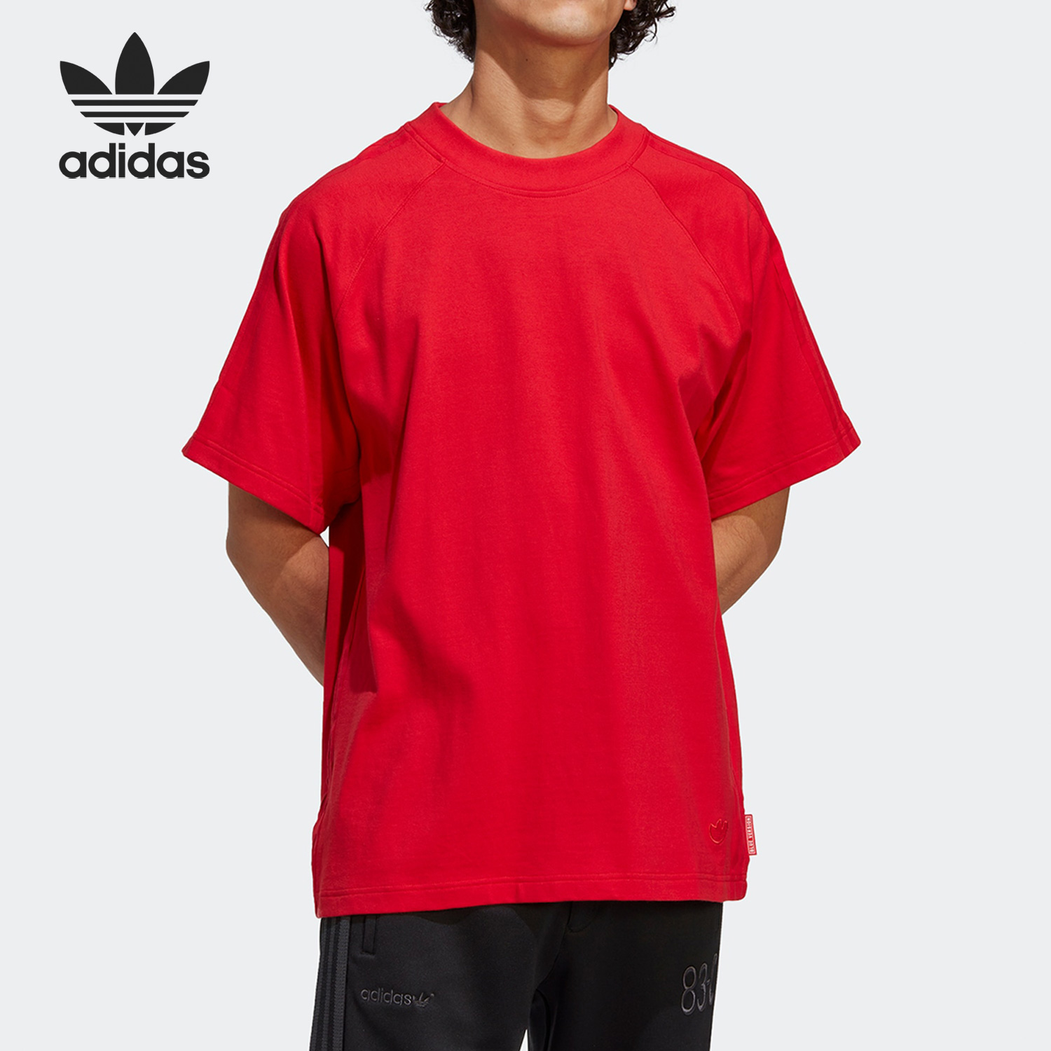 Adidas/阿迪达斯正品三叶草夏季男子运动宽松短袖T恤IA2445