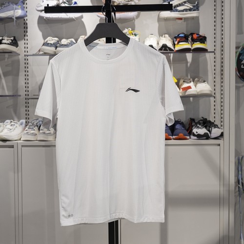 李宁正品跑步系列男子简约圆领干爽舒适透气运动短袖T恤ATSV471-2