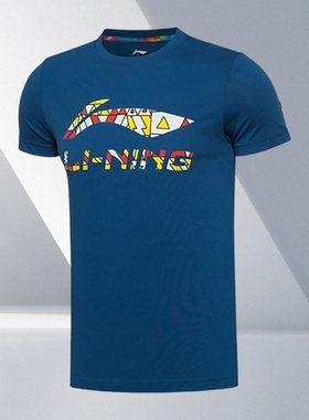 Lining/李宁正品男子时尚休闲百搭透气舒适圆领短袖T恤AHSS843