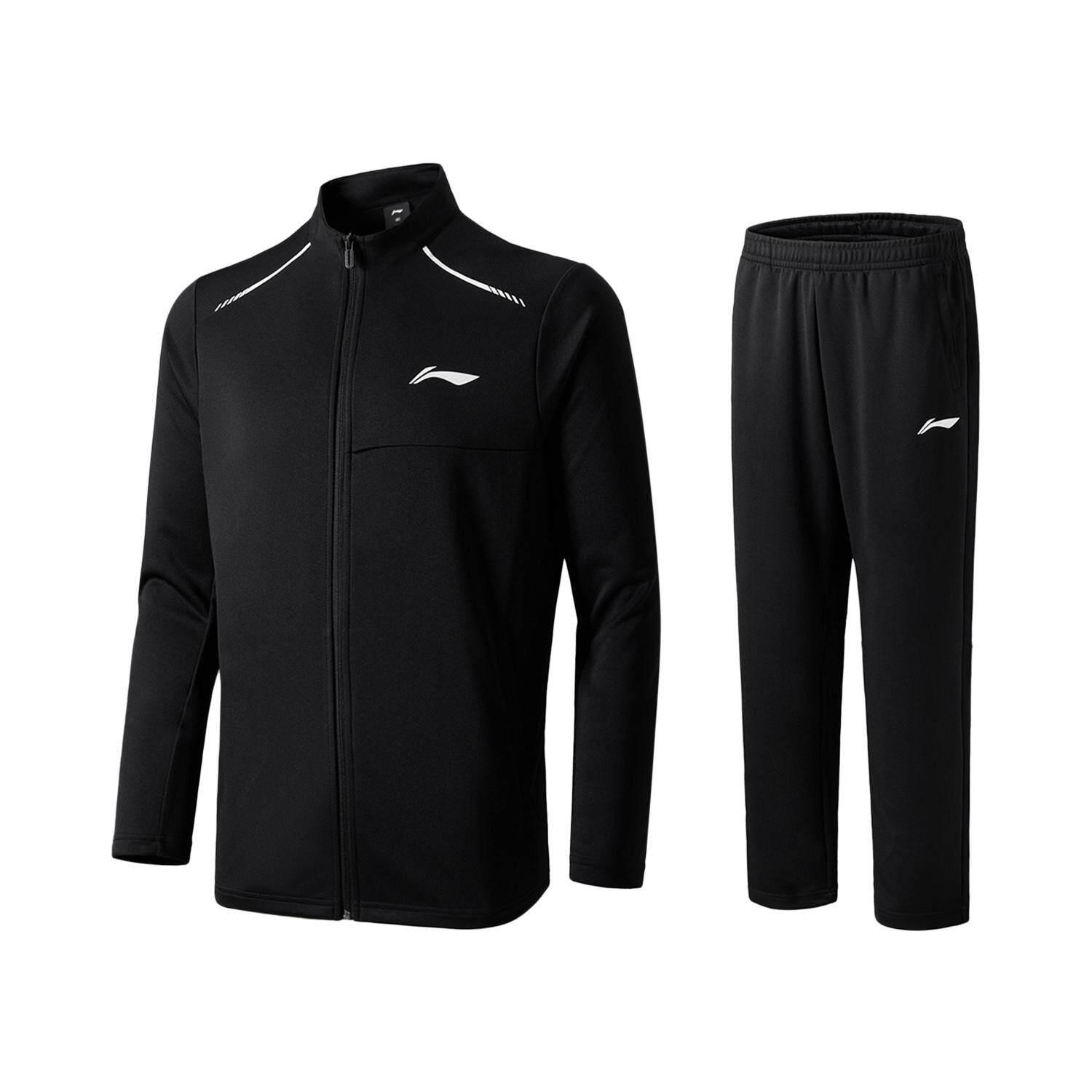 李宁正品羽毛球系列男女款柔软舒适直筒开衫卫衣运动套装AWEV001