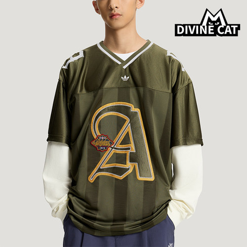 Adidas/阿迪达斯正品三叶草男士透气二合一球衣复古长袖T恤KS5329