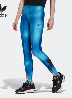 Adidas/阿迪达斯正品夏三叶草高腰女子运动休闲紧身裤HB9402