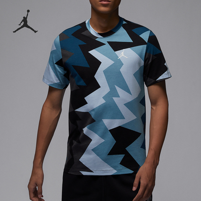 Nike/耐克正品JORDAN新款男士圆领满印透气短袖T恤FB7356-425