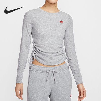 Nike/耐克正品2025春季款女士针织修身收腰长袖HV8728-063