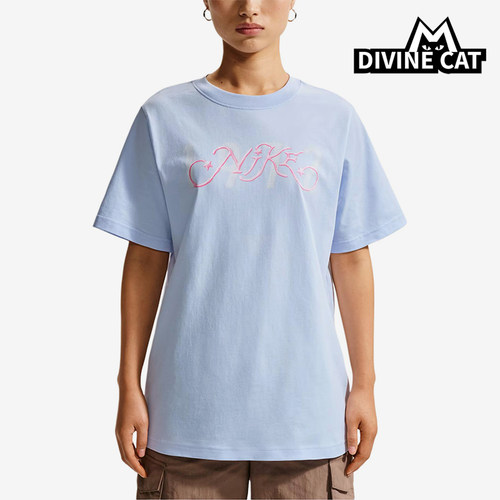 Nike/耐克正品Sportswear新款女浅蓝粉色经典短袖T恤IR7559-411