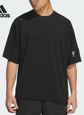 Adidas/阿迪达斯正品2025夏季款男士宽松针织透气短袖KH1473