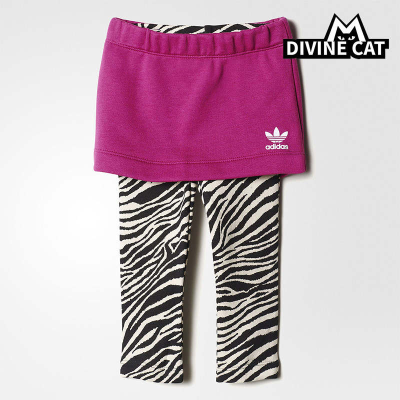 Adidas/阿迪达斯正品三叶草新款儿童经典出街柔软打底裤裙S95980