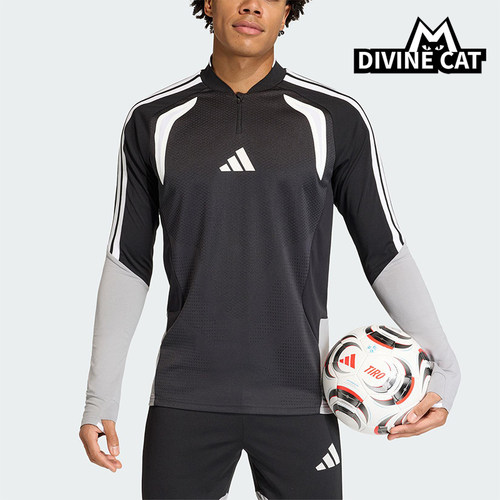 Adidas/阿迪达斯正品2025男士耐穿立领拼接足球训练上衣JM0274