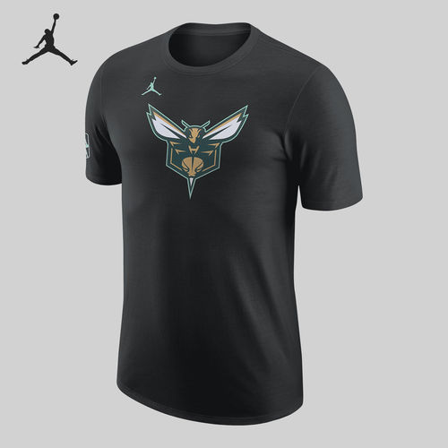 Nike耐克正品男款夏洛特黄蜂队图案印花圆领短袖T恤FN1148-010