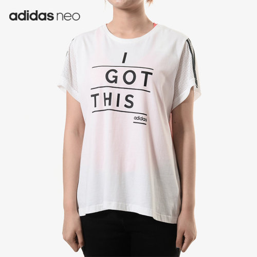Adidas/阿迪达斯正品NEO春季女子休闲印花运动短袖T恤DW7816