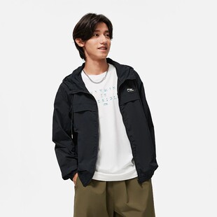 男子时尚 新款 宽松透气梭织运动连帽外套AFDT379 李宁正品 Lining