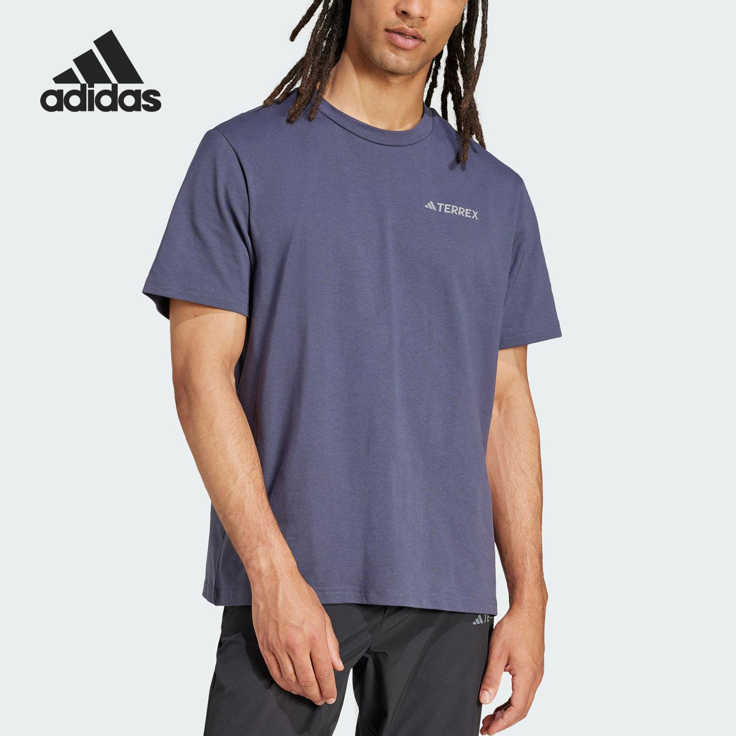 Adidas/阿迪达斯正品2025男士针织透气户外运动短袖JI8309