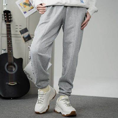 MLB正品学院风系列男女同款舒适字母束脚休闲长裤3APTV0141-44MGS