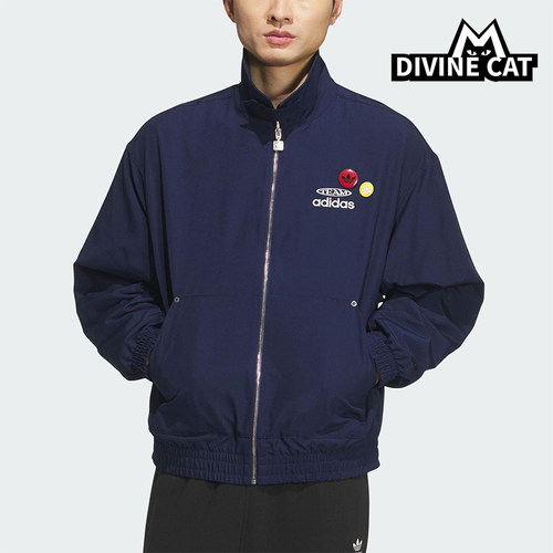 Adidas/阿迪达斯正品三叶草男士日常运动宽松翻领耐穿外套KC0135