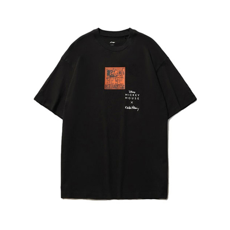 李宁短袖T恤男联名Keith Haring夏宽松运动上衣AHSR503