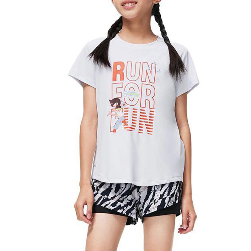 李宁正品跑步系列女大童印花字母宽松透气圆领短袖T恤YTST022-4,童装/婴儿装/亲子装,T恤,淘宝优惠券,粉丝福利购,淘宝优惠卷