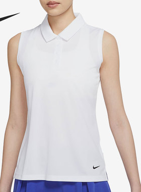 Nike/耐克正品DRI-FIT女子无袖高尔夫翻领POLO衫DH2313-100