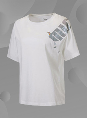 李宁米奇联名款短袖T恤女夏季圆领宽松针织上衣ATSP136