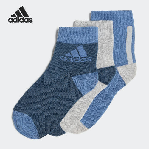 Adidas/阿迪达斯正品男女童袜新款舒适三双装运动休闲袜子GN7396