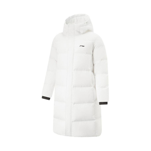 健身系列新款 羽绒服AYMU567 男士 长款 连帽拉链保暖时尚 李宁正品