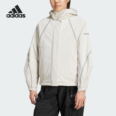 Adidas/阿迪达斯正品2025女士保暖连帽三合一冲锋衣JV8698