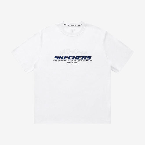 Skechers斯凯奇正品男女短袖透气圆领宽松跑步T恤L225U163-0019