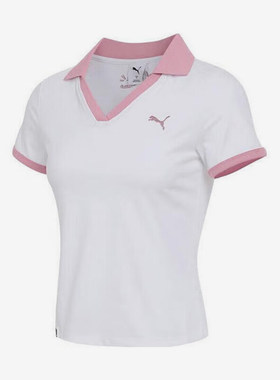 Puma/彪马正品W LATE ADD女士翻领运动针织休闲短袖692774-02