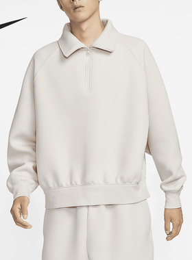 Nike/耐克正品Tech男士简约半拉链宽松翻领卫衣FZ7569-104