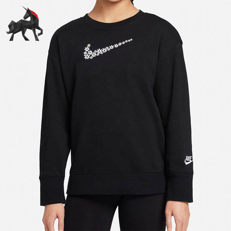 耐克大童针织舒适圆领套头卫衣
