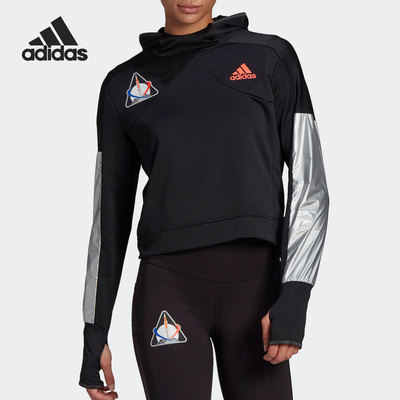 阿迪达斯女子跑步运动连帽衫