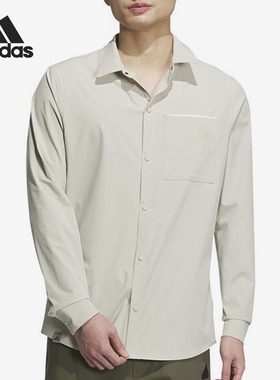 Adidas/阿迪达斯正品新款男士休闲翻领长袖衬衫JE8598