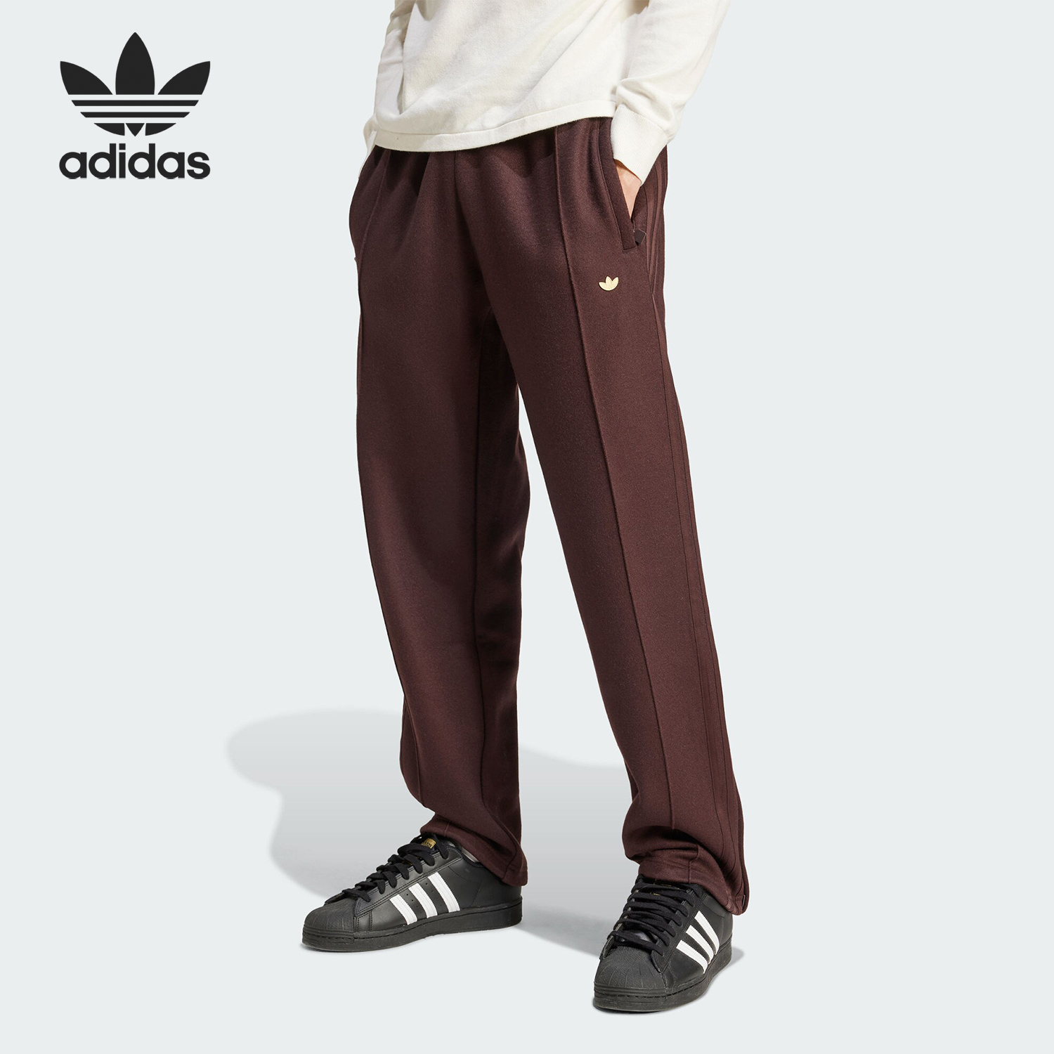 Adidas/阿迪达斯正品三叶草男士复古针织运动休闲长裤IZ3181