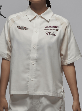 Nike/耐克正品Jordan女士短袖翻领休闲梭织上衣FV7093-133