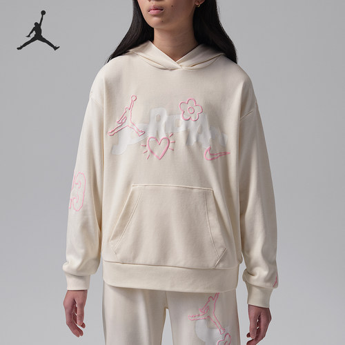 Nike/耐克正品JORDAN大童时尚印花日常耐穿卫衣IW2074-110