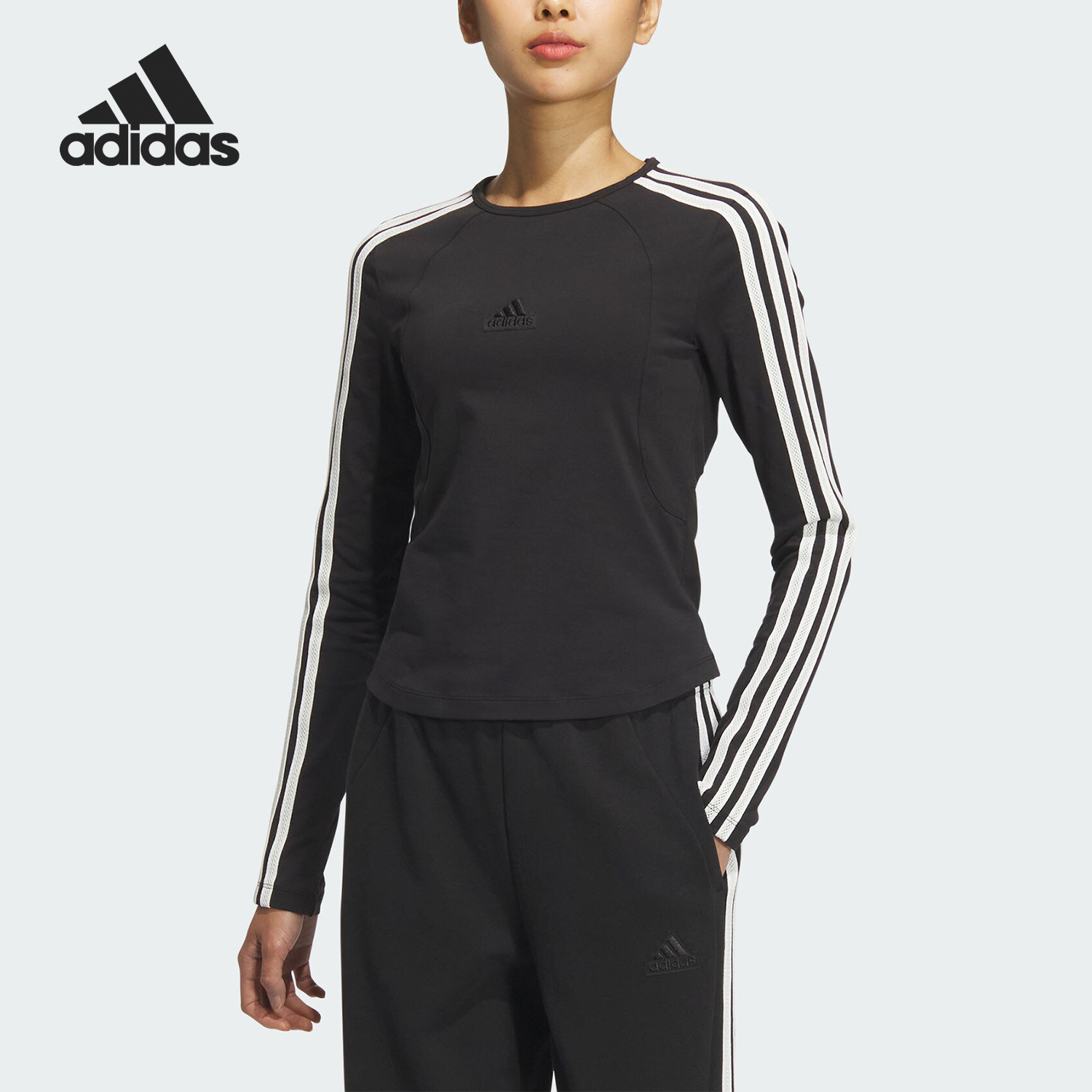 Adidas/阿迪达斯正品2024新款女士运动户外休闲长袖T恤JN0755