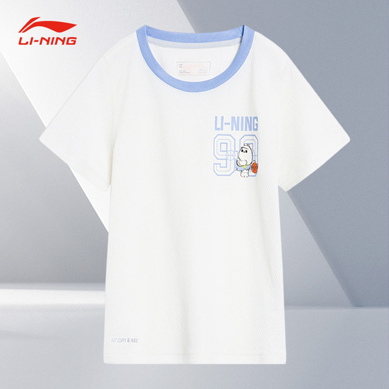 Lining/李宁正品夏季新款儿童图案印花休闲运动短袖T恤YHST025