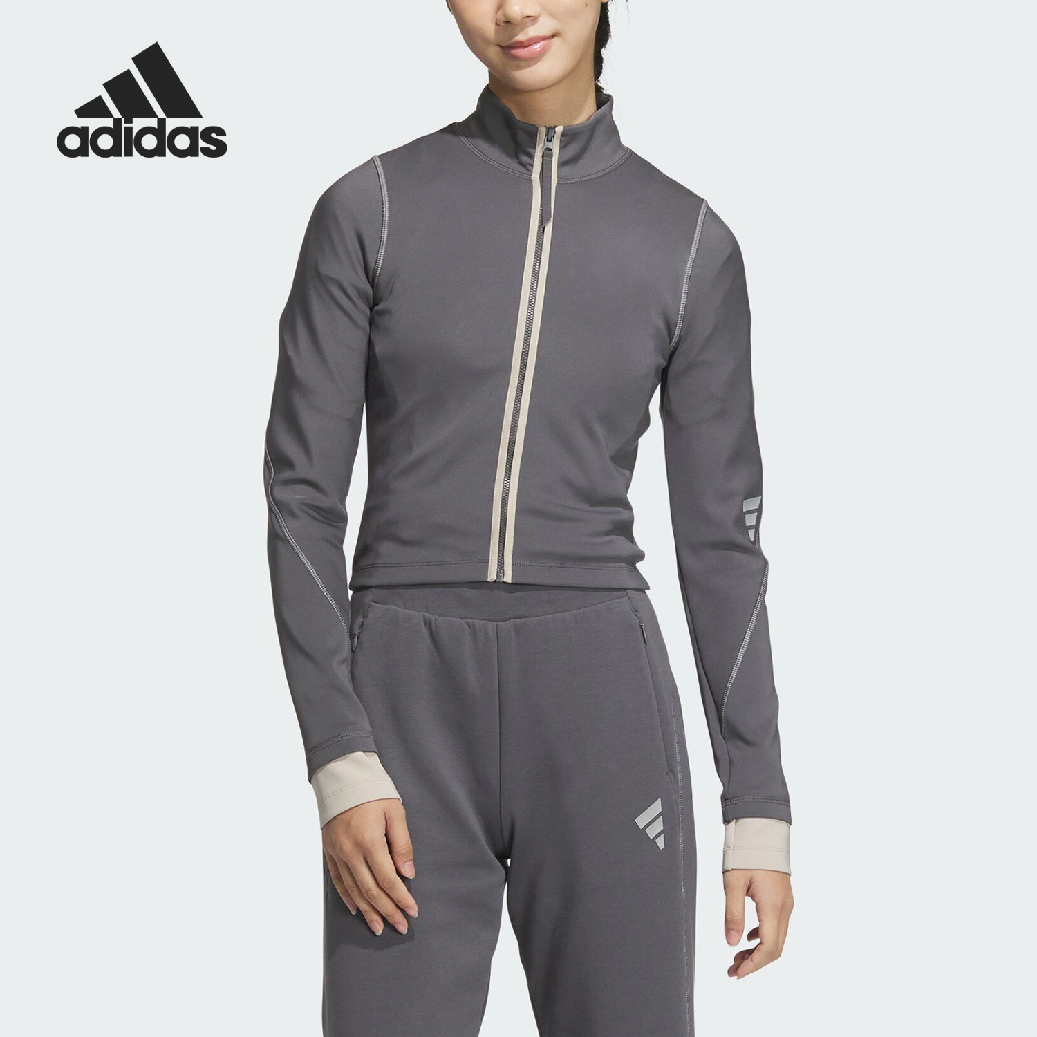 Adidas/阿迪达斯正品FUSTL W P SWT2 女士简约拉链外套JM6214