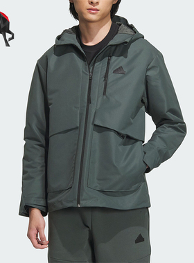 Adidas/阿迪达斯正品男士加绒保暖梭织连帽外套IT3952