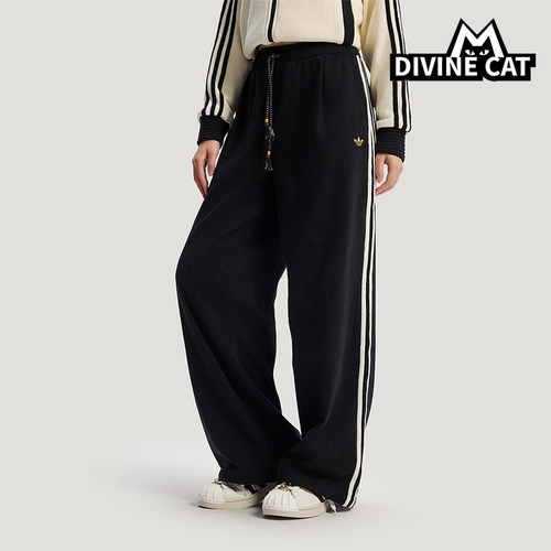 Adidas/阿迪达斯正品三叶草女士休闲新年款宽松系带运动裤KT3139