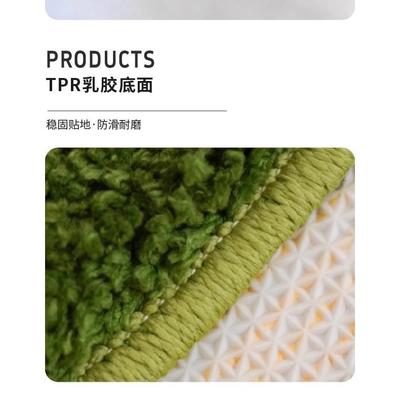 苔藓森林家用地加厚绒地垫卧室边簇绒圆形植床毯毯苔藓圆形可手洗