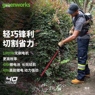 双园林修枝机 篱机电动剪锂电电式 4充0修V刃绿thj lou