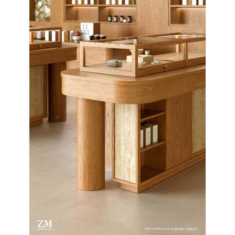 岛玻璃精品展示中台文创陶瓷0006玉器首银饰陈列柜饰柜货架眼镜店