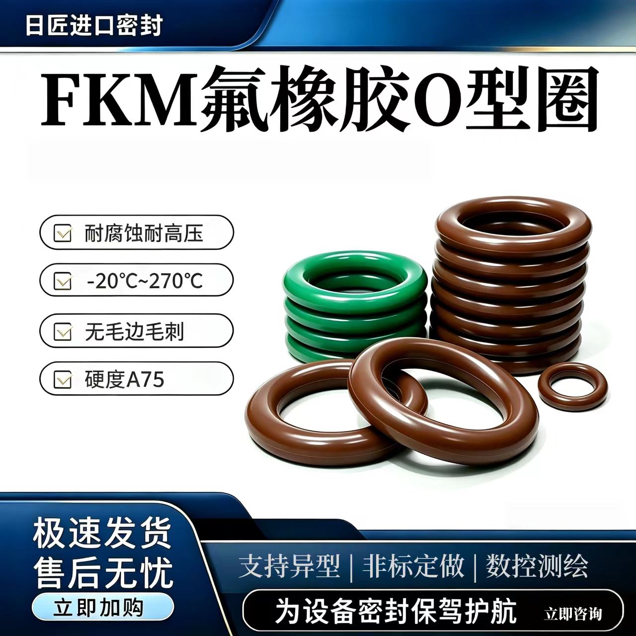日本进口FKM氟胶O型圈耐高温耐磨