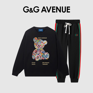 G&G 国际轻奢品牌运动休闲套装男女同款春秋季潮牌卫衣卫裤高端