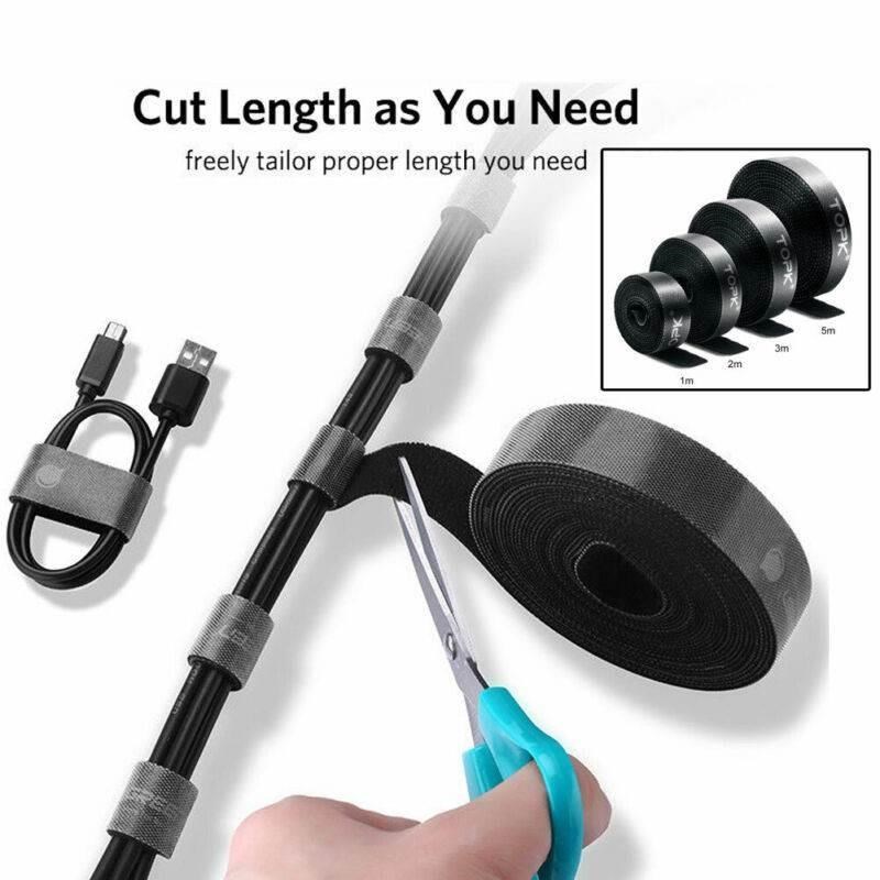 New Velcro Strap Cable Tive Fastening Self Adhesive Roll Wra