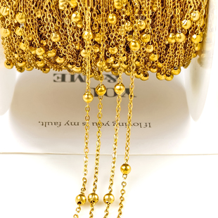 不锈钢夹圆珠链diy饰品配件手链项链耳环制作材料炉内真空电镀