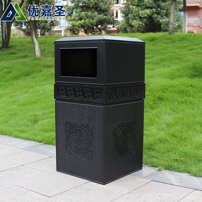 户外庭院花园别墅铸铝垃圾桶家用高档垃圾箱售楼部果皮箱古典单桶